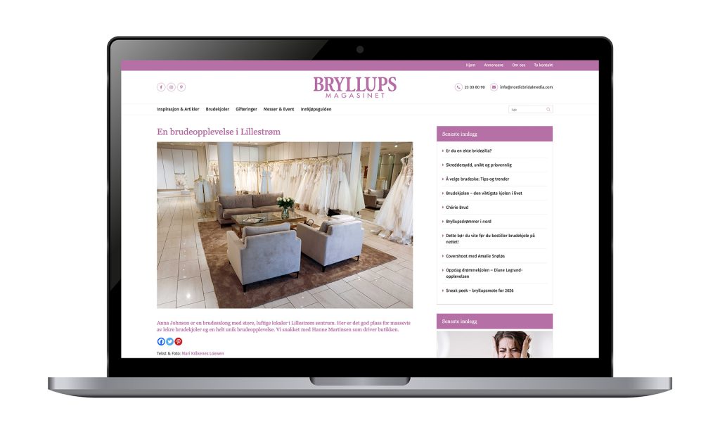 Bryllupsmagasinet Artikkel - eksempel